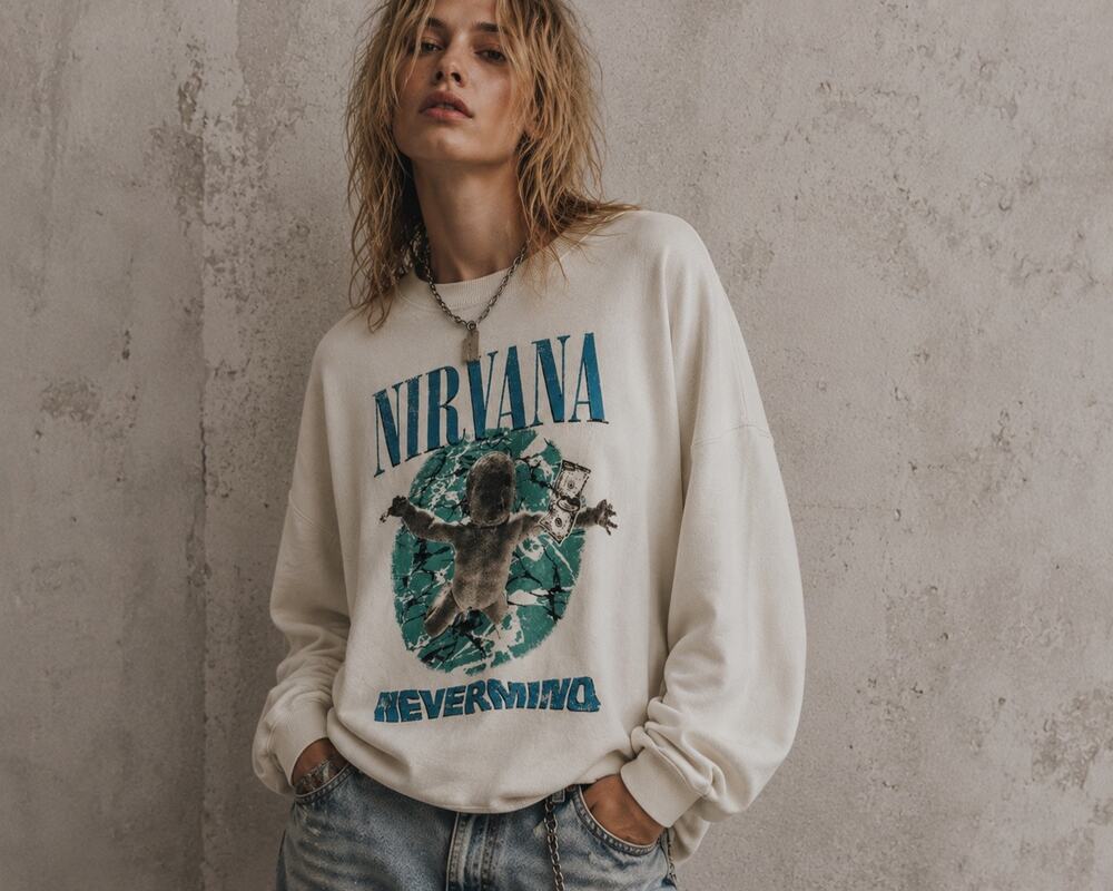 R13 Nirvana Oversized Crewneck Sweatshirt Unisex Size M Baby Graphic Japan